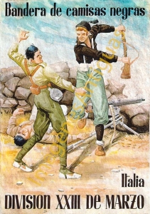 BANDERA DE CAMISAS NEGRAS ITALIA DIVISION XXIII DE MARZO