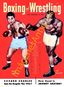 BOXING AND AND WRESTILING ROCKY MARCIANO JOE WALCOTT