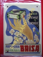 Chapa Publicitaria, Jabón y crema de almendras - Perfumería Bris