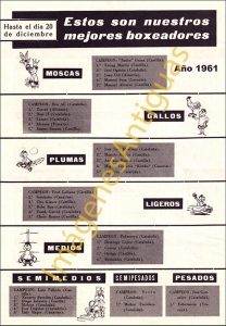 ESTOS SON NUESTROS MEJORES BOXEADORES AÑO 1961