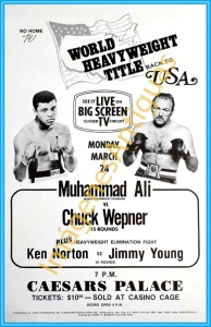 HEAVYWEIGHT TITLE BACK TO USA, MUHAMMAD ALI vs CHUCK WEPNER