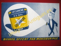 LA PILE LECLANCHÉ, BUVARD OFFERT PAR MONSIEUR PILE