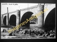 Logroño - Puente de piedra, lavanderas