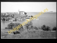 Mundaka - Vista parcial e Isla de Izaro