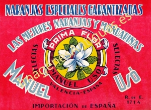 NARANJAS Y MANDARINAS PRIMA FLOR - MANUEL USÓ - VALENCIA