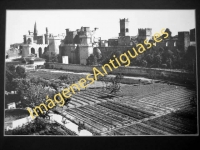 Olite - Vista general del Castillo tomada del Convento P.P. Fran
