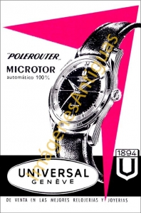 RELOJ UNIVERSAL GENÈVE POLEROUTER MICROTOR AUTOMATICO 100%