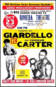 RIVIERA THEATRE CHAMPION JOEY GIARDELLO RUBIN HURRICANE CARTER