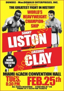 SONNY LISTON CHAMPION CASSIUS CLAY CHALLENGER