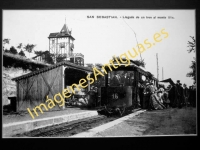 San Sebastián - Llegada de un tren al monte Ulía