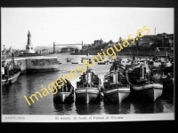 Santurce - El Puerto. Al fondo, Puente de Vizcaya