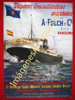 VAPORES TRASATLÁNTICOS ESPAÑOLES DE A.FOLCH Y Cª EN BARCELONA