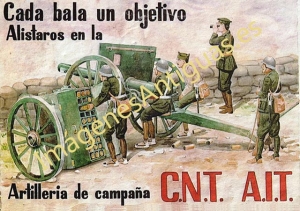 ALISTAROS EN LA ARTILLERIA DE CAMPAÑA C.N.T. A.I.T.