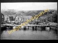 Bilbao - Puente provisional de barcas en el Arenal