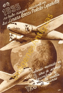 EN 1935 LINEAS AERES POSTALES ESPAÑOLAS L.A.P.E.