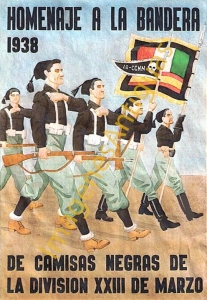 HOMENAJE A LA BANDERA 1938 DE CAMISAS NEGRAS